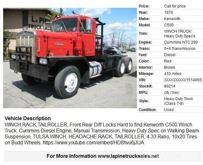 Kenworth C500 Οχήματα περισυλλογής