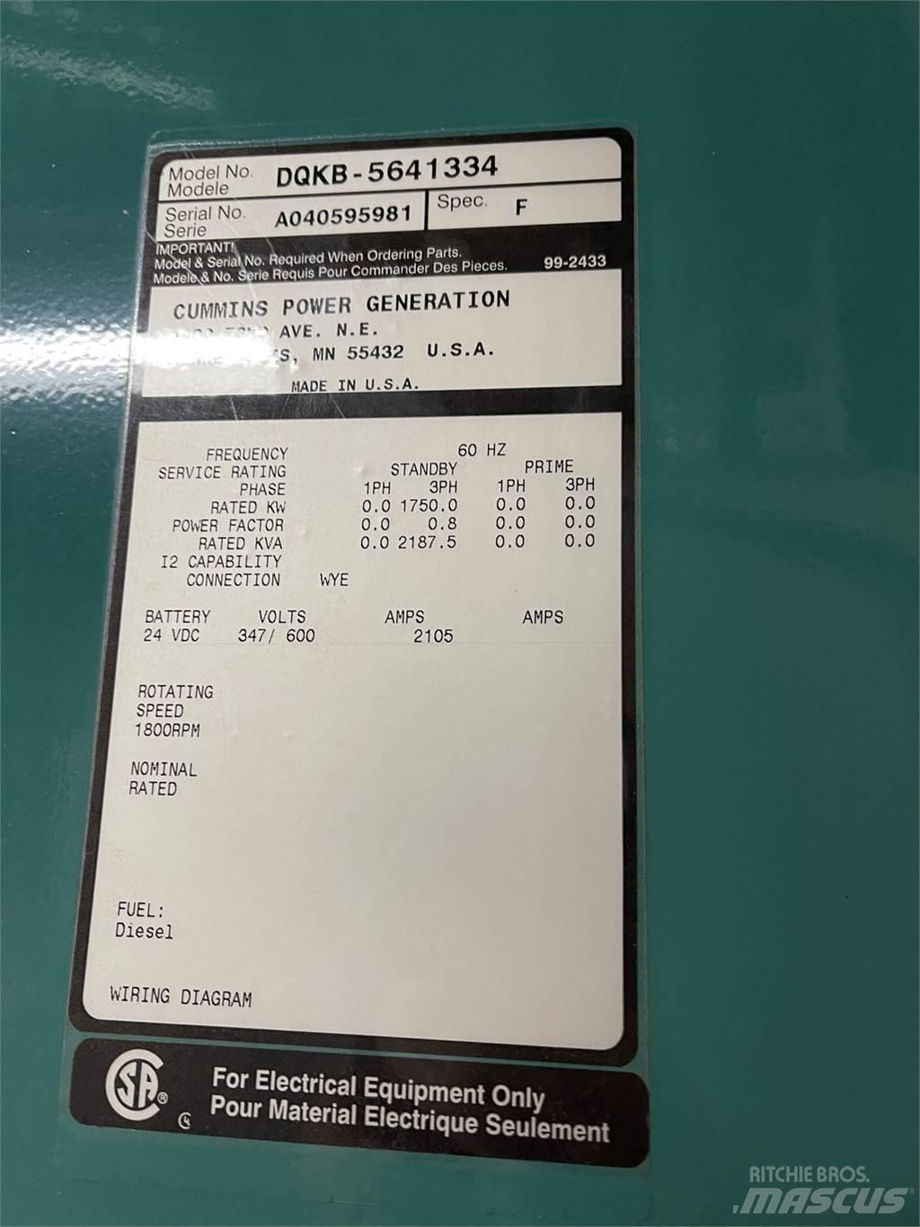 Cummins DQKB-5641334 Γεννήτριες ντίζελ