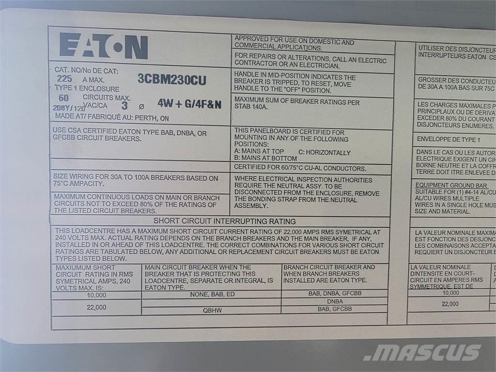 Eaton 3CBM230CU Κατασκευές - Άλλα