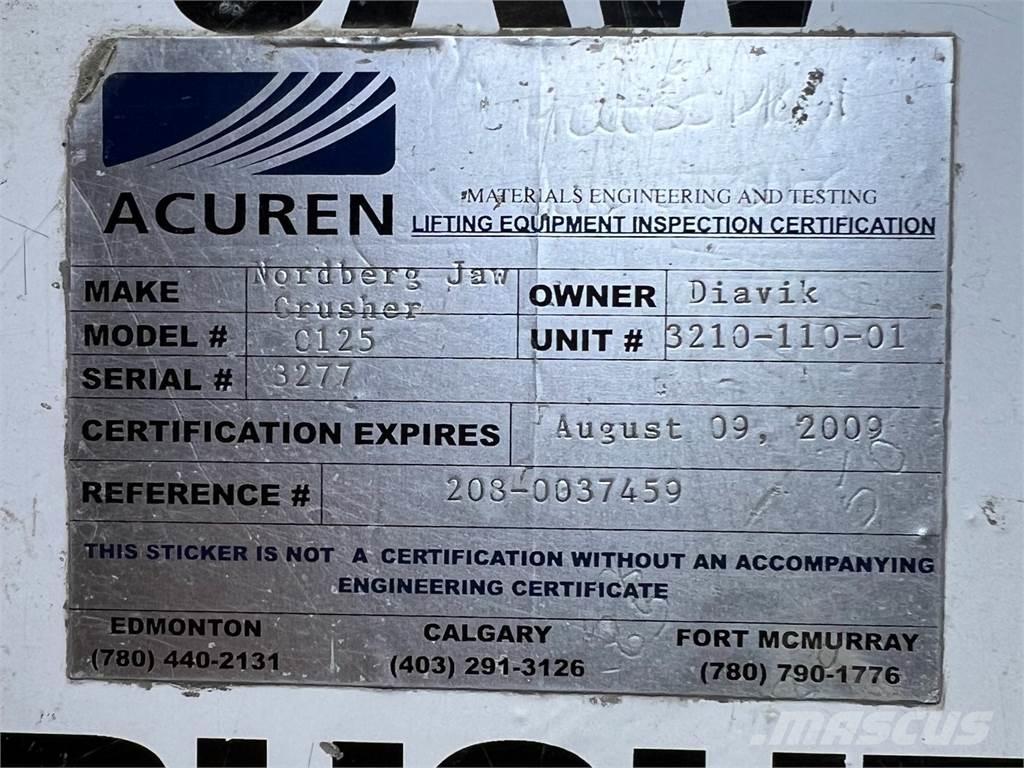 Metso Nordberg C125 Σπαστήρες