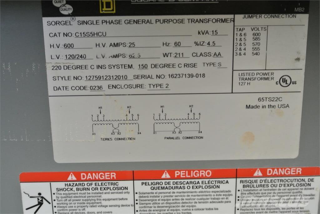  SQUARE D C15S5HCU Κατασκευές - Άλλα