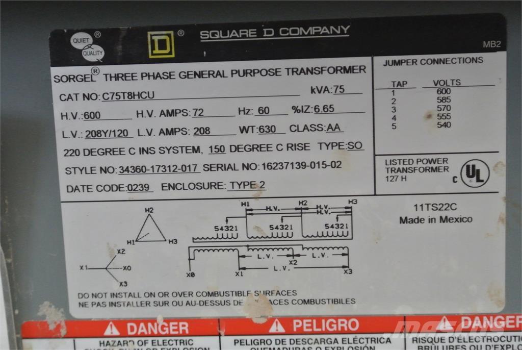  SQUARE D C75T8HCU Κατασκευές - Άλλα
