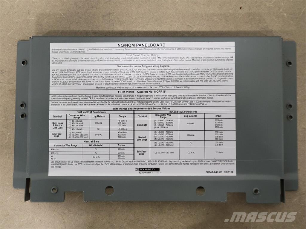  SQUARE D NQ6RDE Κατασκευές - Άλλα