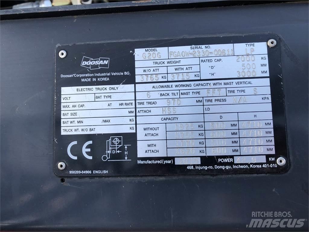 Doosan G20GX Περονοφόρα ανυψωτικά κλαρκ - άλλα