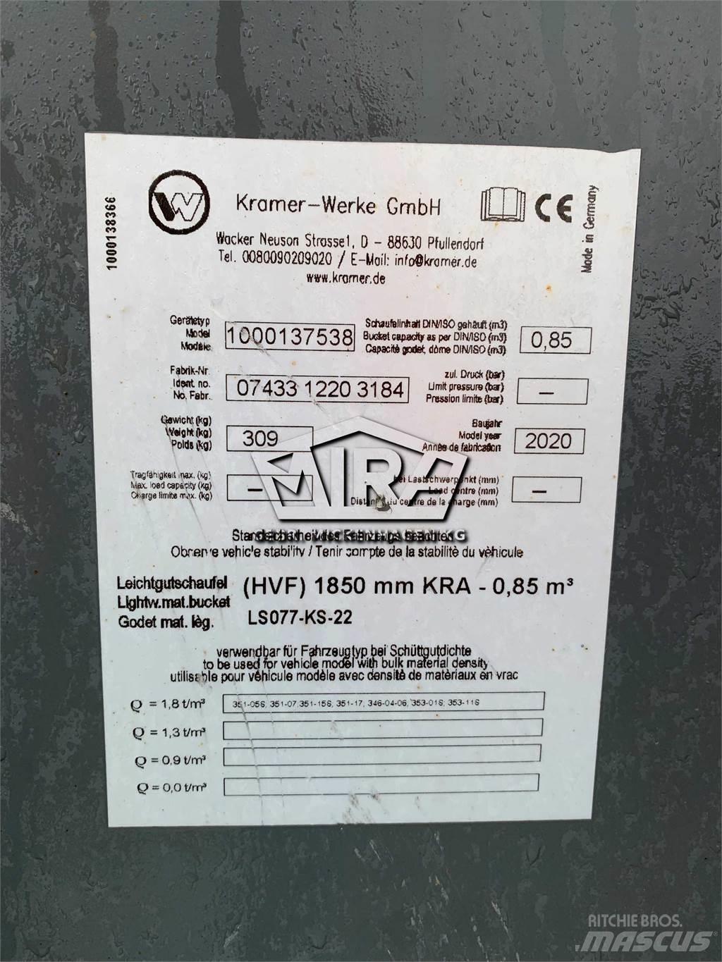 Kramer 1850 mm Κουβάδες