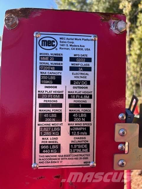 MEC 20 Πλατφόρμες εργασίας αναρρίχησης σε ιστούς