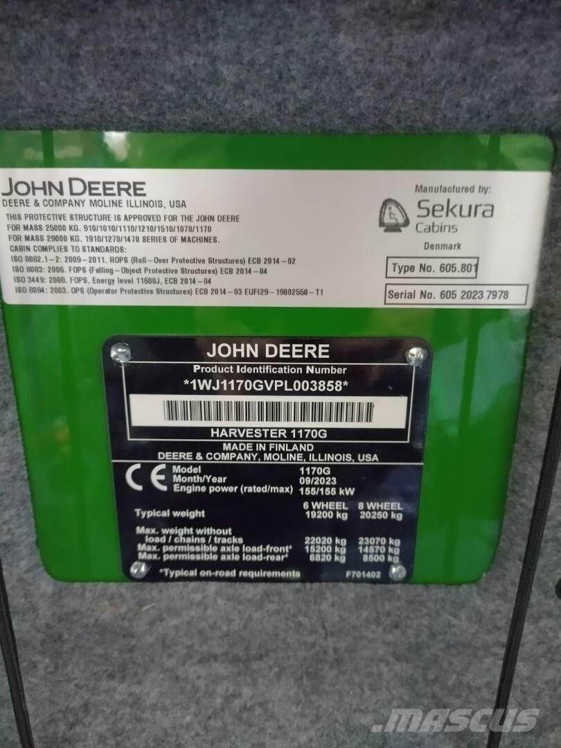 John Deere 1170G Θεριζοαλωνιστικές μηχανές