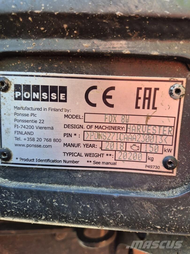 Ponsse Fox 8W Θεριζοαλωνιστικές μηχανές