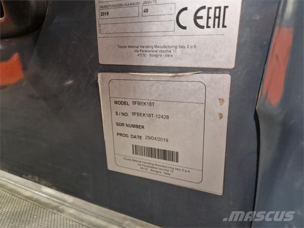Toyota 8FBEK18T Ηλεκτρικά περονοφόρα ανυψωτικά κλαρκ