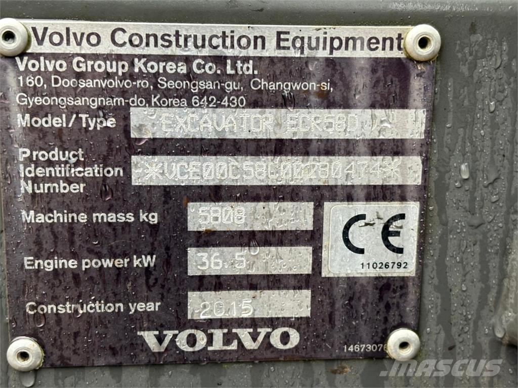 Volvo ECR 58 D Εκσκαφάκι (διαβολάκι) < 7t