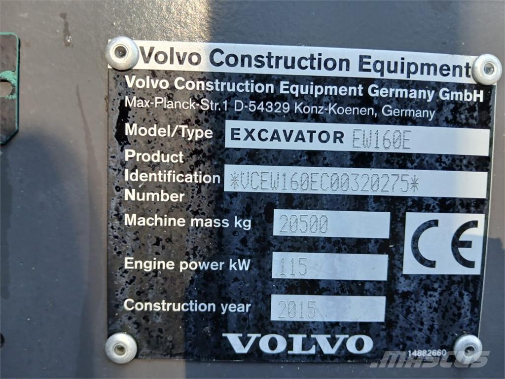 Volvo EW 160 E Εκσκαφείς με τροχούς - λάστιχα