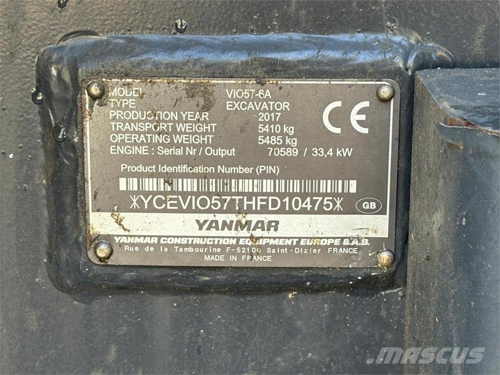 Yanmar VIO 57-6A Εκσκαφάκι (διαβολάκι) < 7t