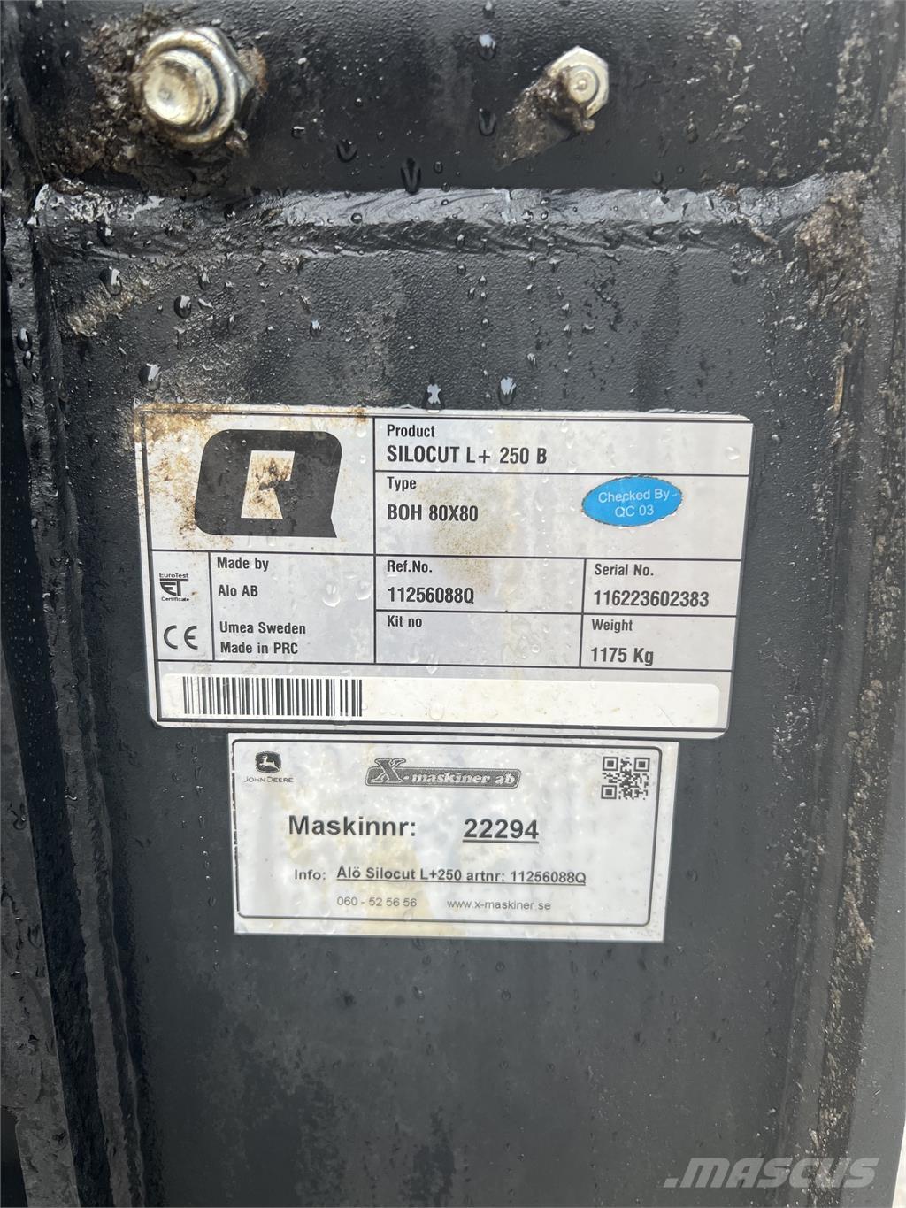 Ålö Silocut L+ 250 Λοιπά προσαρτούμενα εξαρτήματα και κατασκευαστικά στοιχεία