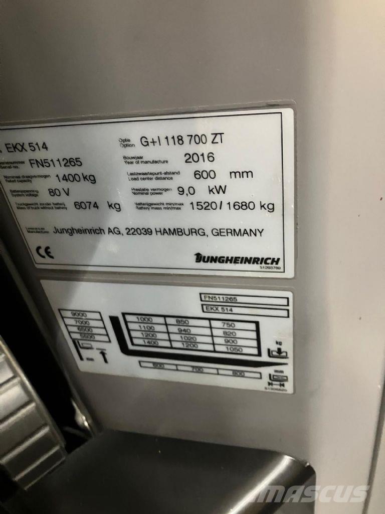 Jungheinrich EKX 514 Περονοφόρο ανυψωτικό συλλογής παραγγελιών μεγάλου ύψους