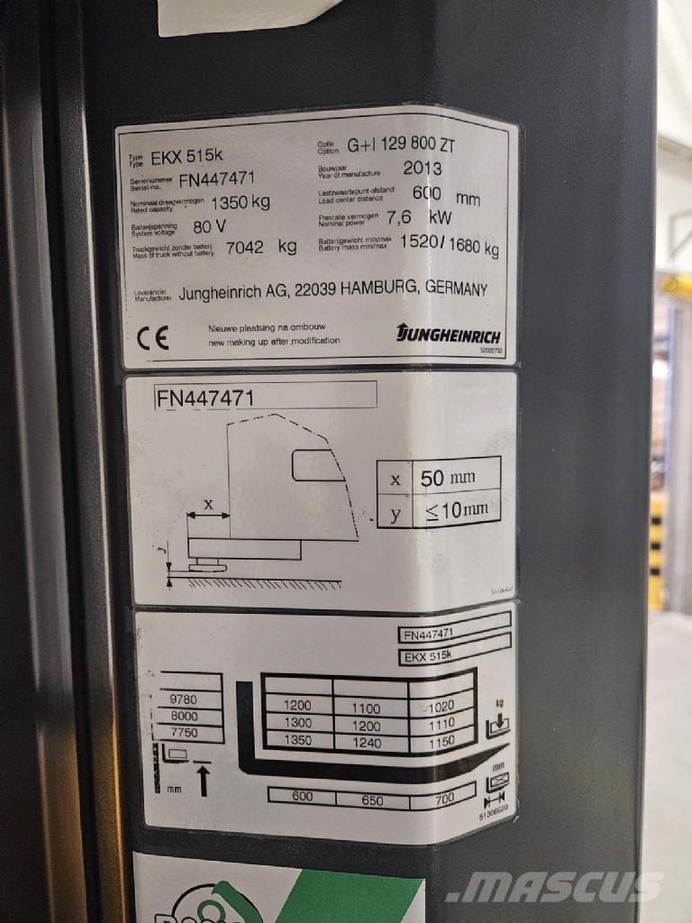 Jungheinrich EKX 515k Περονοφόρο ανυψωτικό συλλογής παραγγελιών μεγάλου ύψους