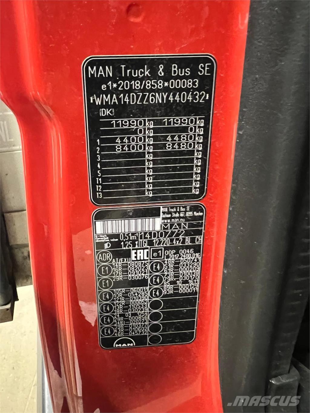 MAN TGL 12-220 BL Φορτηγά Καρότσα - Κουρτίνα