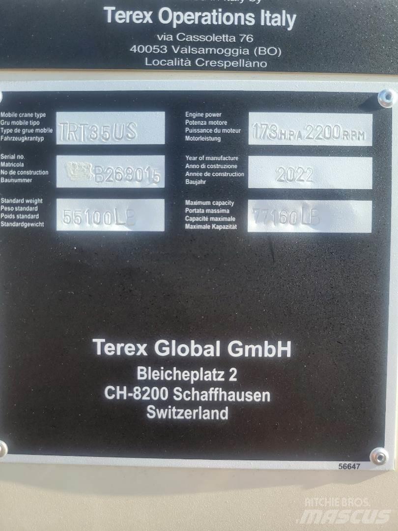 Terex TRT35 Γερανοί ανώμαλου εδάφους