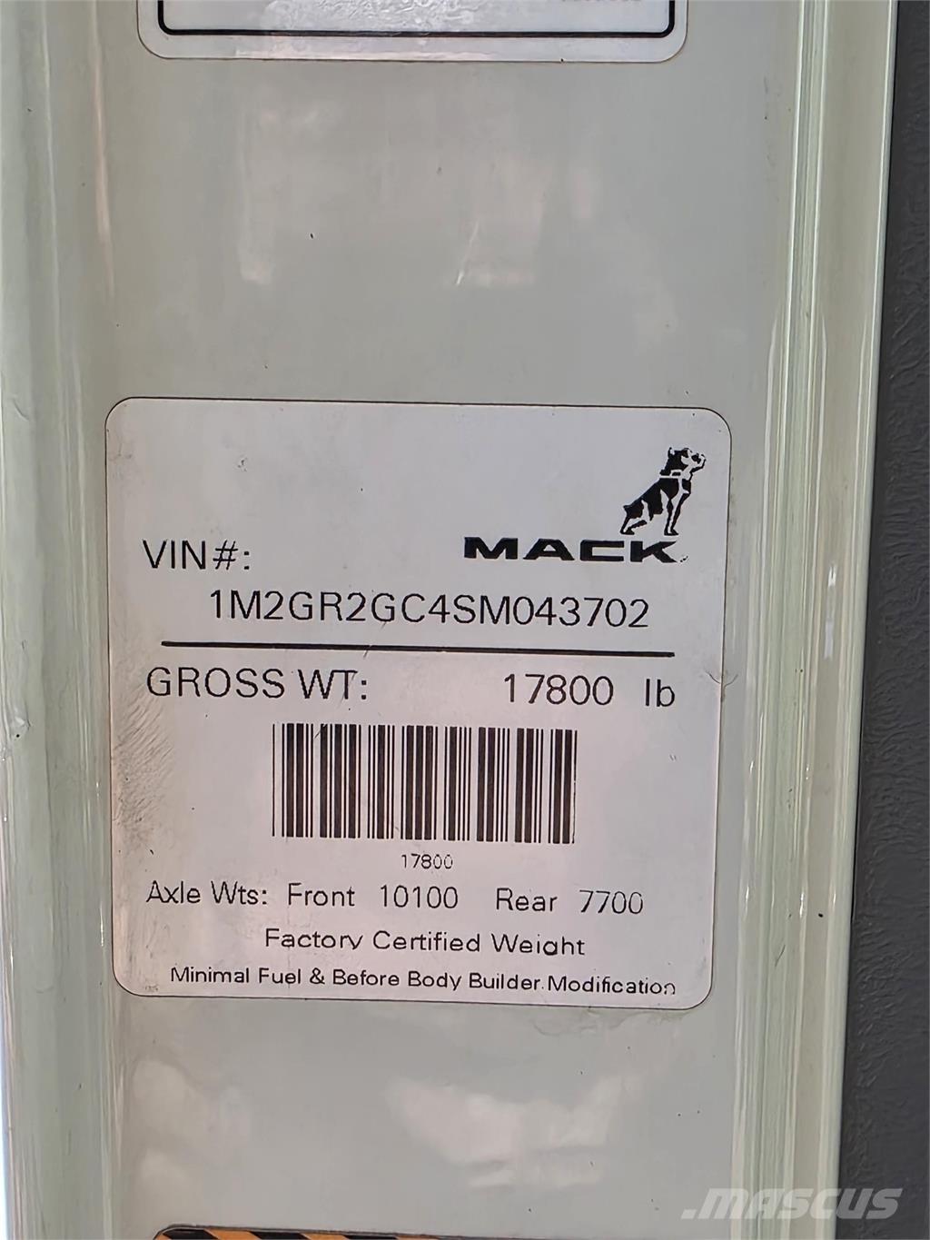 Mack GR64B Φορτηγά Ανατροπή