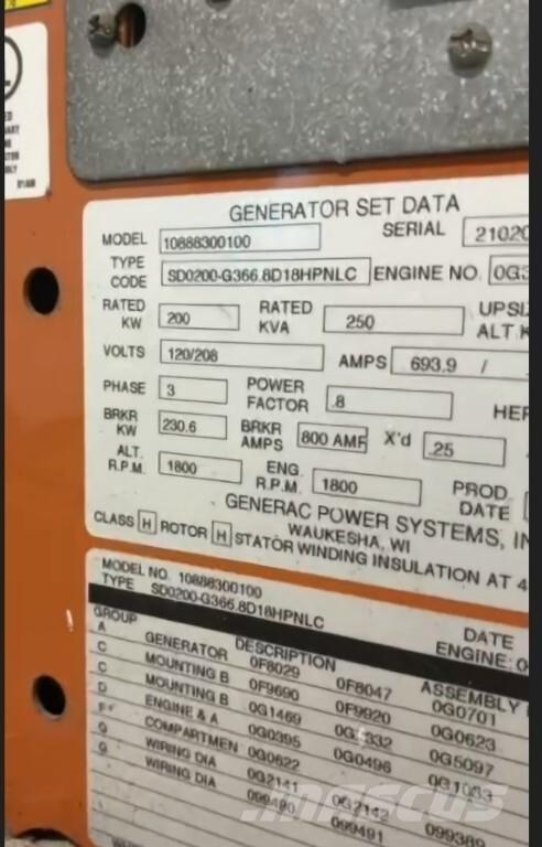 Generac SD200 Γεννήτριες ντίζελ