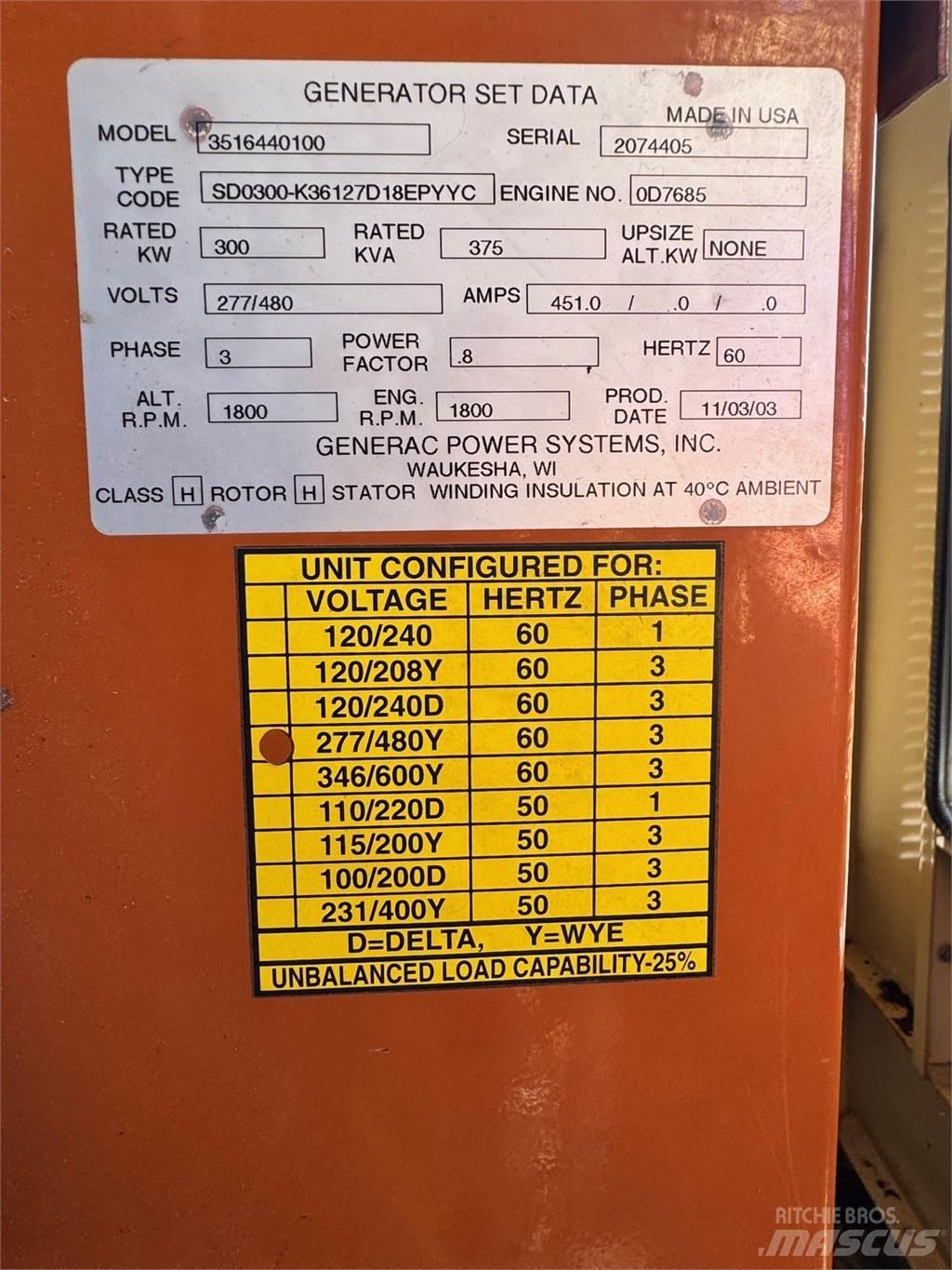 Generac SD300 Γεννήτριες ντίζελ