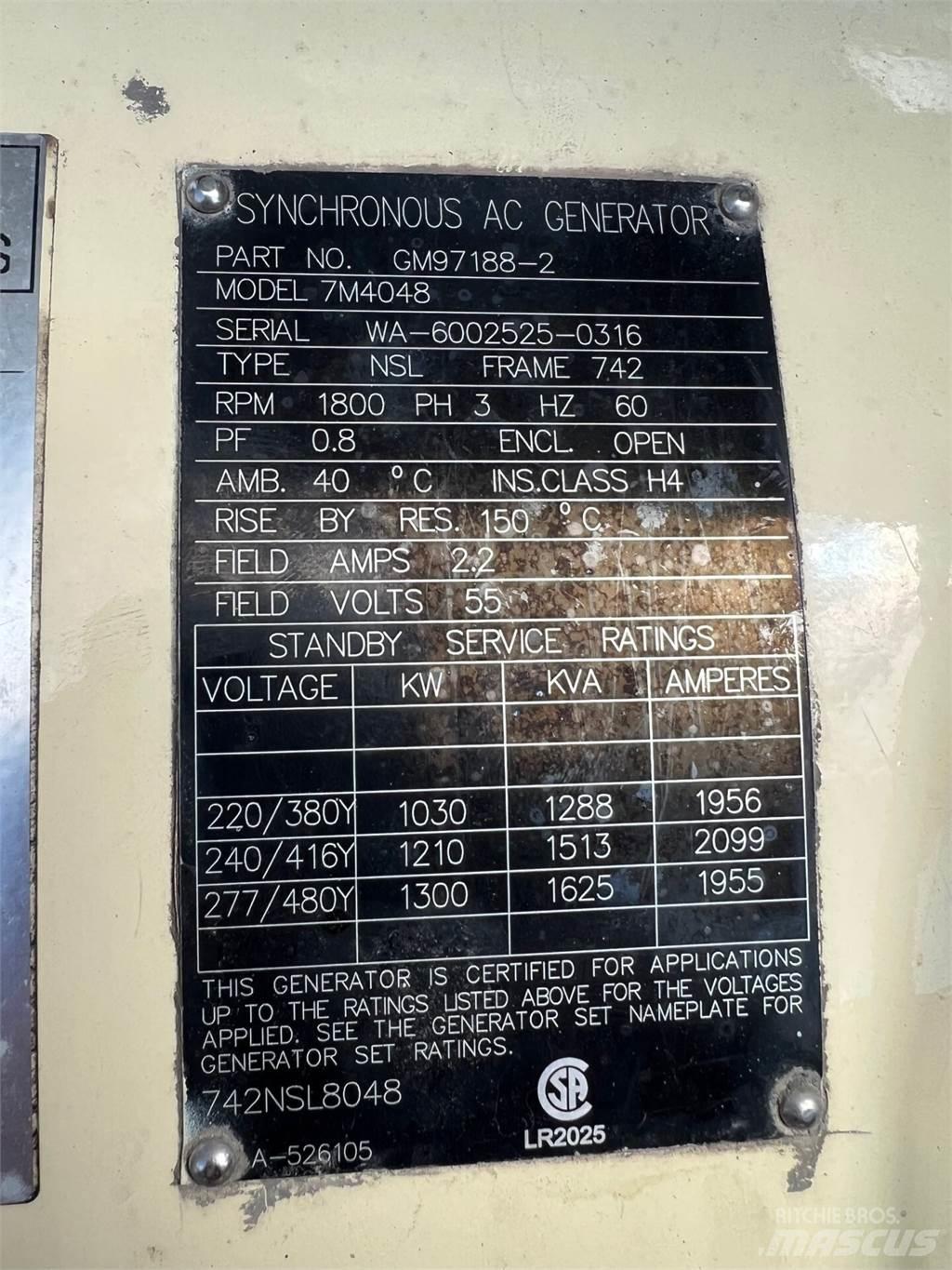 Kohler 1000kW Γεννήτριες αερίου