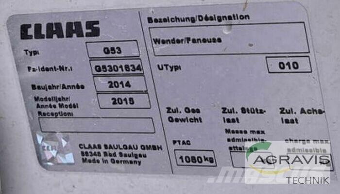 CLAAS VOLTO 800 Τσουγκράνες και χορτοξηραντικές μηχανές