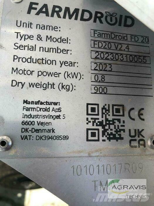 Farmdroid FD20 Χορτοκοπτικά και κορυφολόγοι βοσκοτόπων
