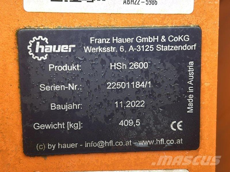 Hauer HSh 2600 Εκχιονιστήρες και χιονοδιώχτες