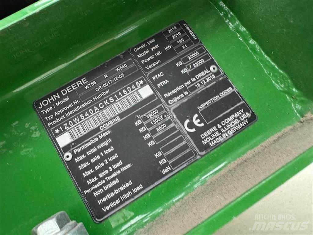John Deere W540 Θεριζοαλωνιστικές μηχανές