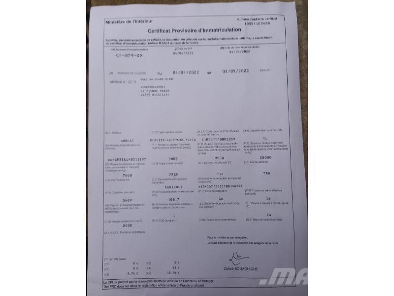 Bobcat TL38-70HF 135VR Κατασκευές - Άλλα