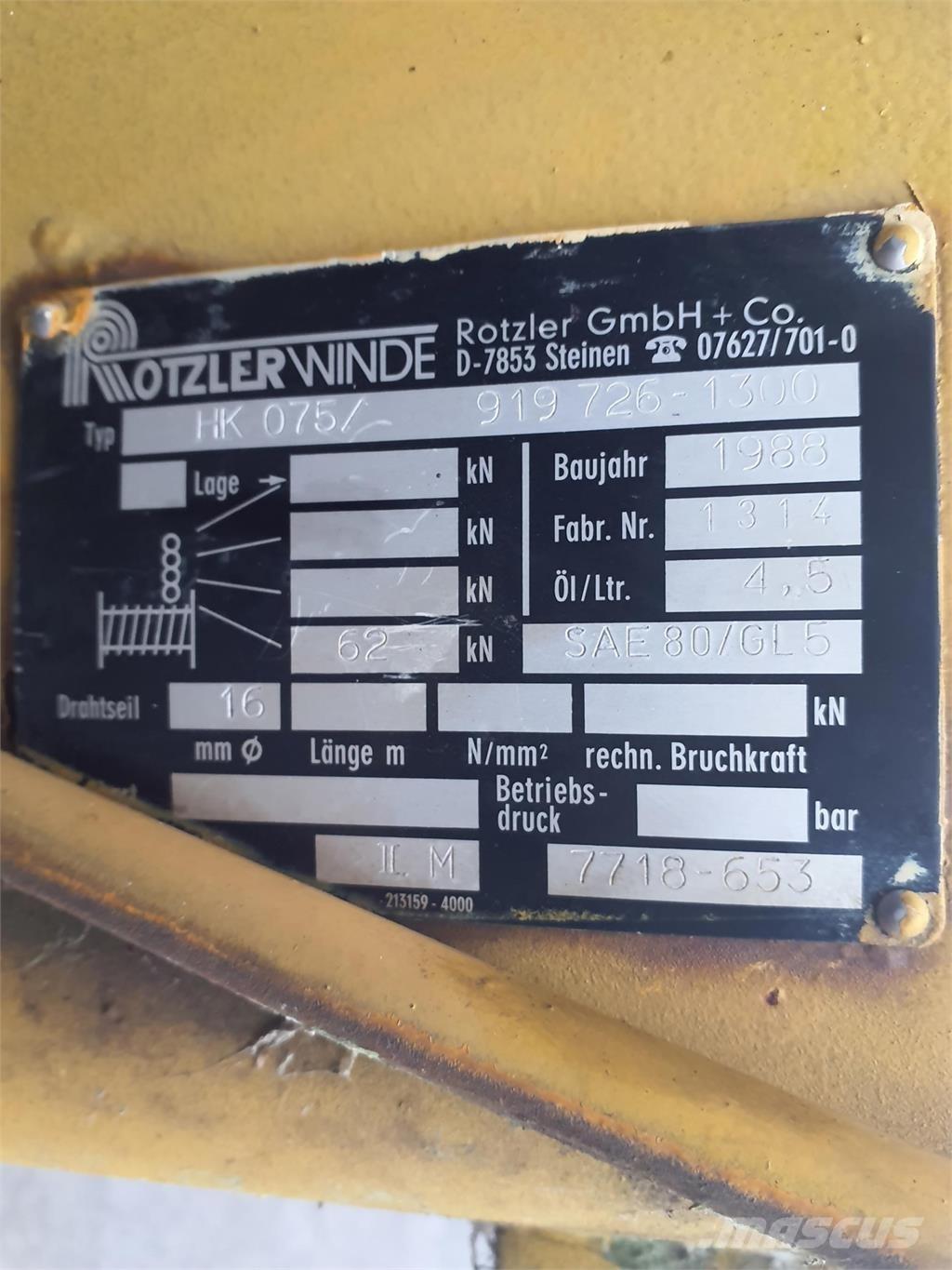 Faun RTF 30 winch Εξαρτήματα και εξοπλισμός για γερανούς