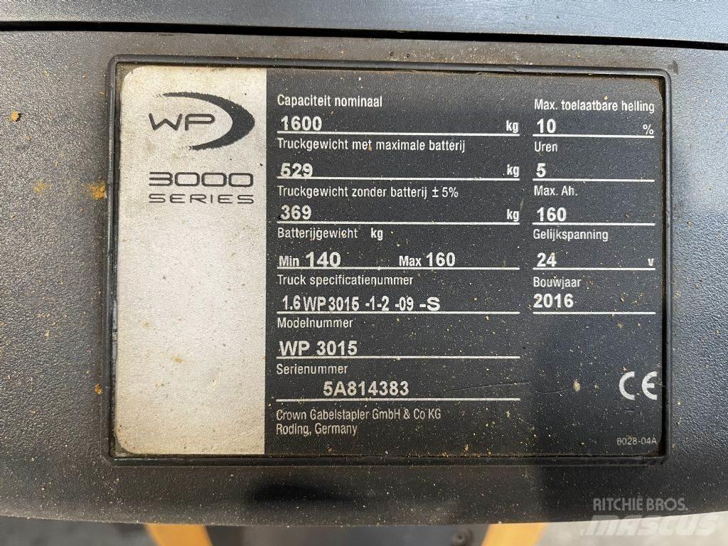 Crown WP3015 Παλετοφόρα πεζού χειριστή με ιστό