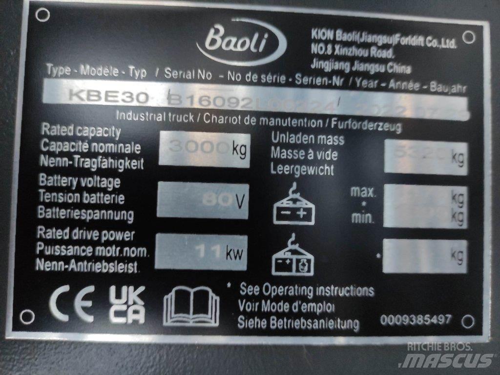 Baoli KBE30 Ηλεκτρικά περονοφόρα ανυψωτικά κλαρκ