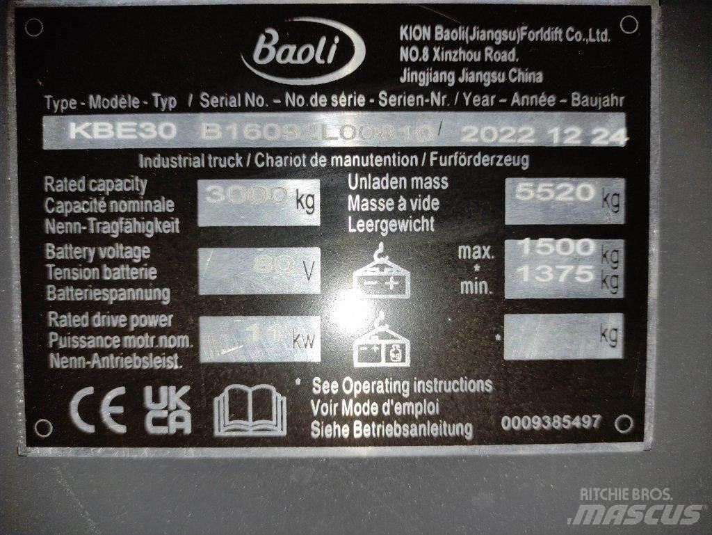 Baoli KBE30 Ηλεκτρικά περονοφόρα ανυψωτικά κλαρκ