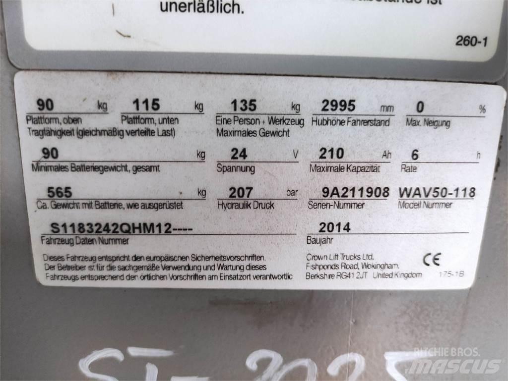 Crown WAV50-118 Περονοφόρο ανυψωτικό συλλογής παραγγελιών μεγάλου ύψους