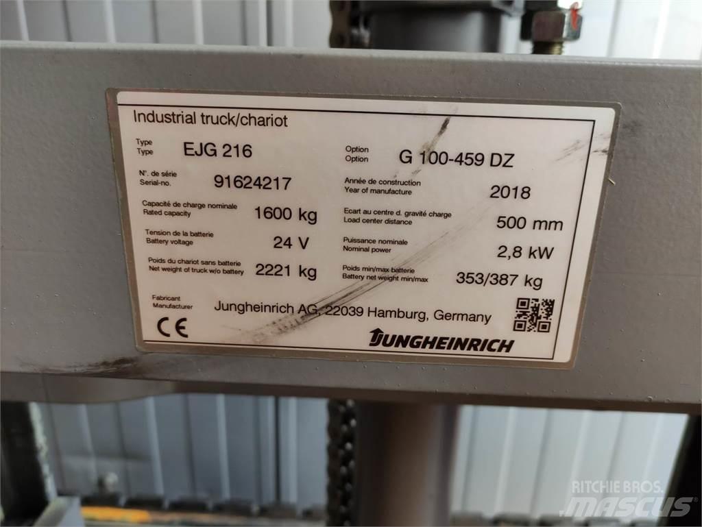 Jungheinrich EJG216 Παλετοφόρα πεζού χειριστή με ιστό
