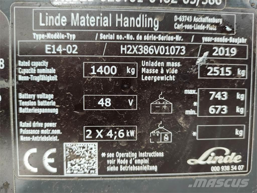 Linde E14-02-386-EVO Ηλεκτρικά περονοφόρα ανυψωτικά κλαρκ