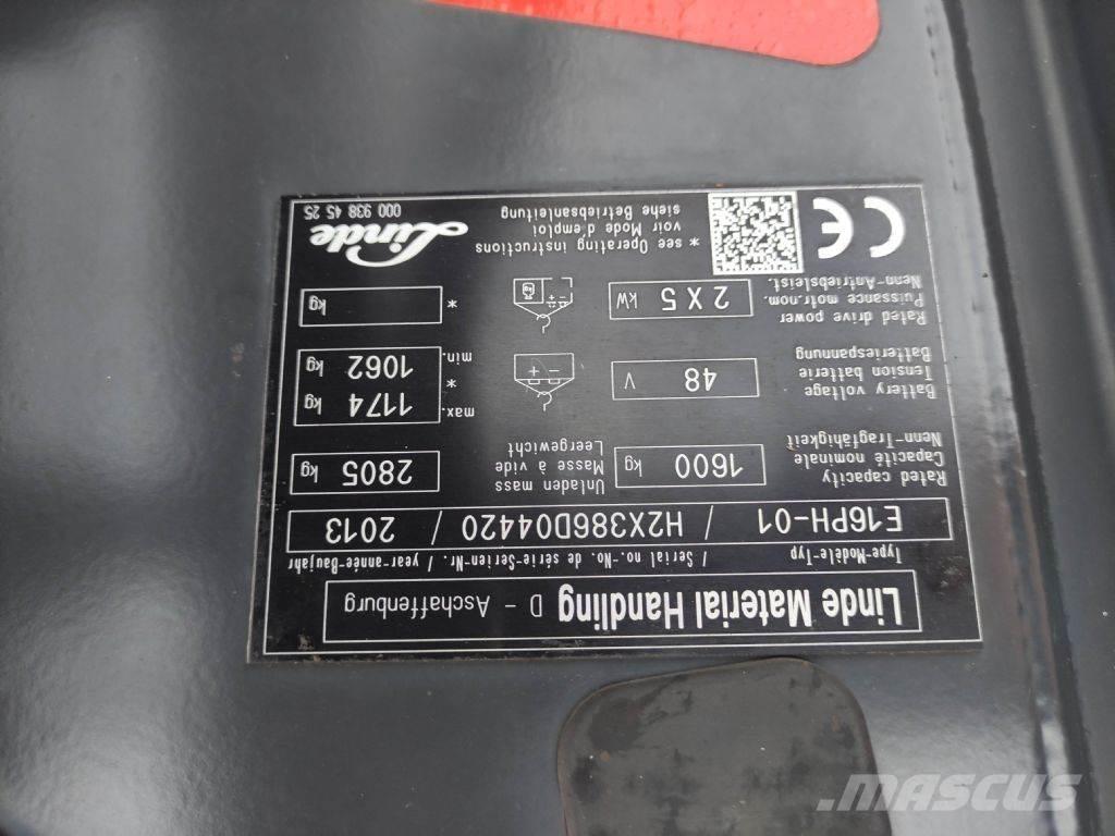 Linde E16PH-01-386 Ηλεκτρικά περονοφόρα ανυψωτικά κλαρκ