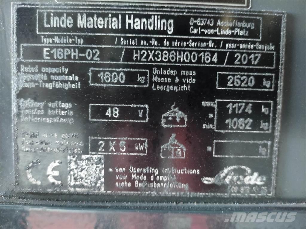 Linde E16PH-02-386 EVO Ηλεκτρικά περονοφόρα ανυψωτικά κλαρκ