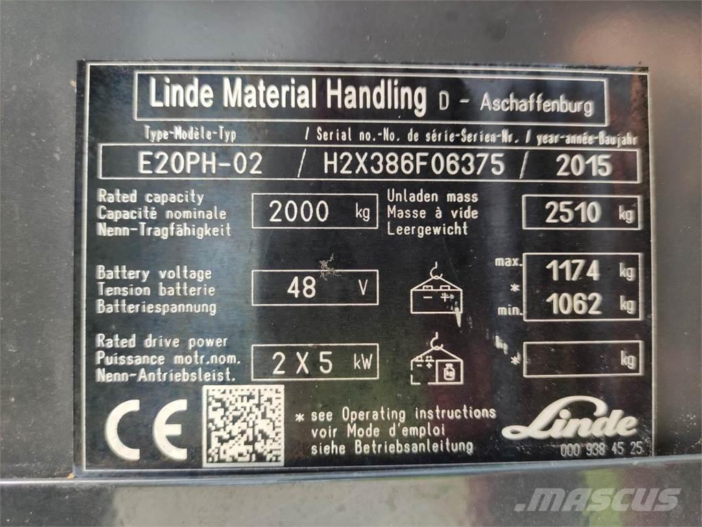 Linde E20-PH-02 Ηλεκτρικά περονοφόρα ανυψωτικά κλαρκ