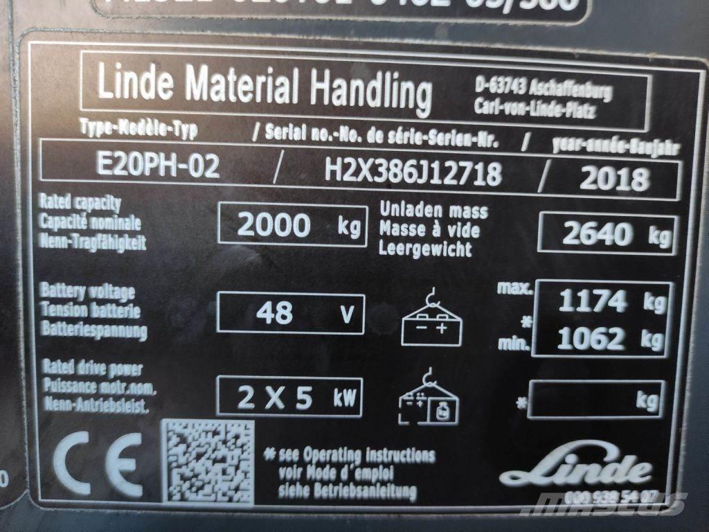 Linde E20P-02-386 EVO Ηλεκτρικά περονοφόρα ανυψωτικά κλαρκ