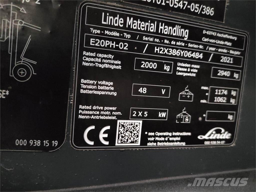 Linde E20PH-02-386-EVO Ηλεκτρικά περονοφόρα ανυψωτικά κλαρκ