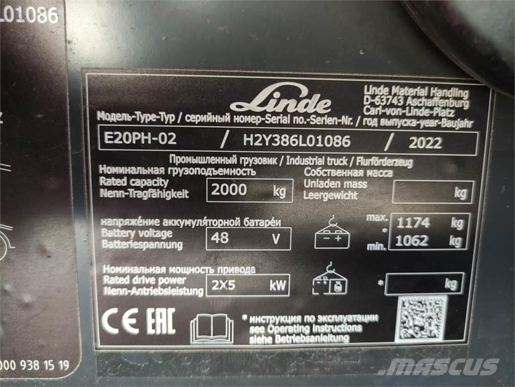 Linde E20PH-02-386-EVO Ηλεκτρικά περονοφόρα ανυψωτικά κλαρκ