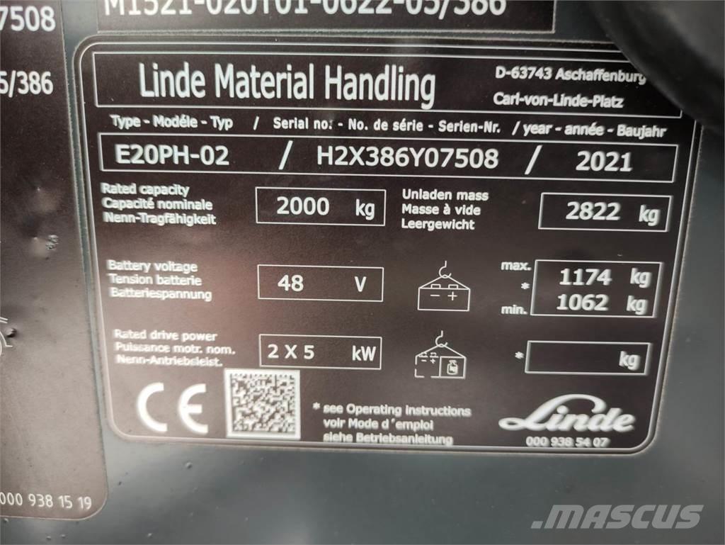 Linde E20PH-02-386-EVO Ηλεκτρικά περονοφόρα ανυψωτικά κλαρκ