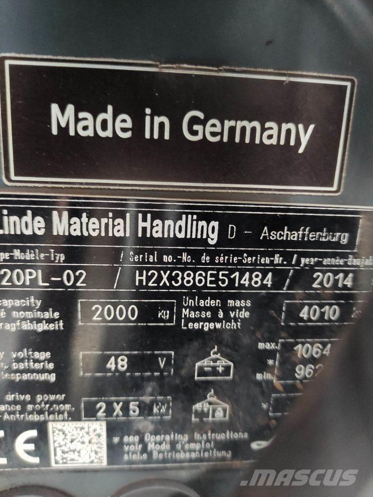 Linde E20PL-02-386 EVO Ηλεκτρικά περονοφόρα ανυψωτικά κλαρκ