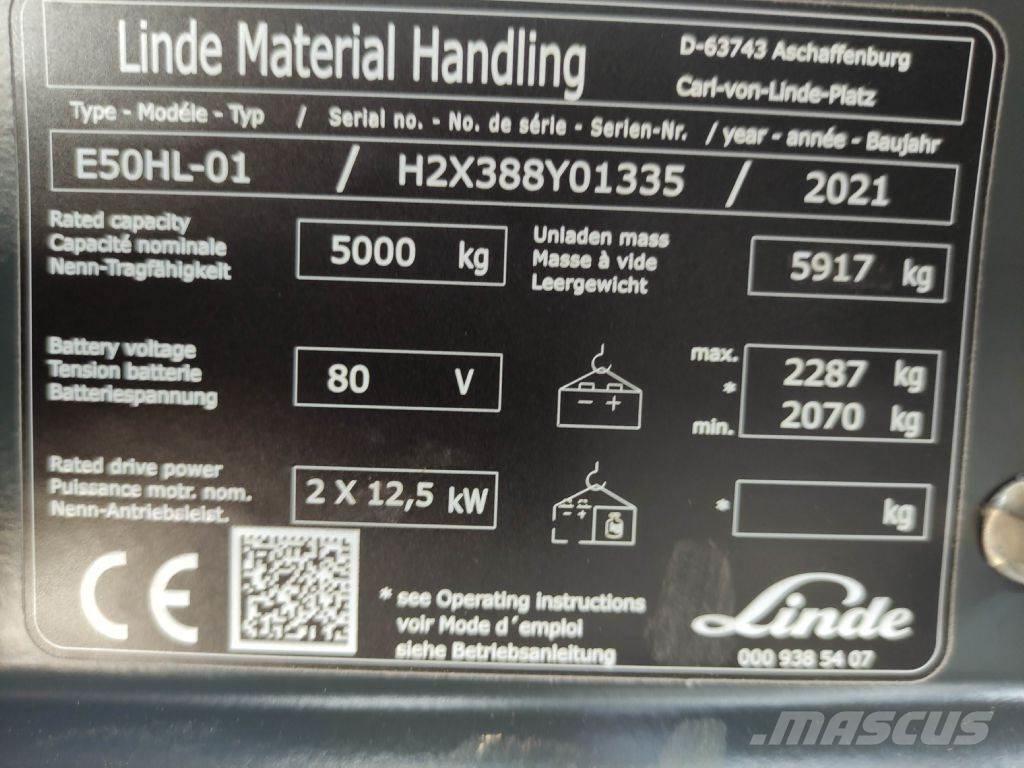 Linde E50HL-01-388 Ηλεκτρικά περονοφόρα ανυψωτικά κλαρκ