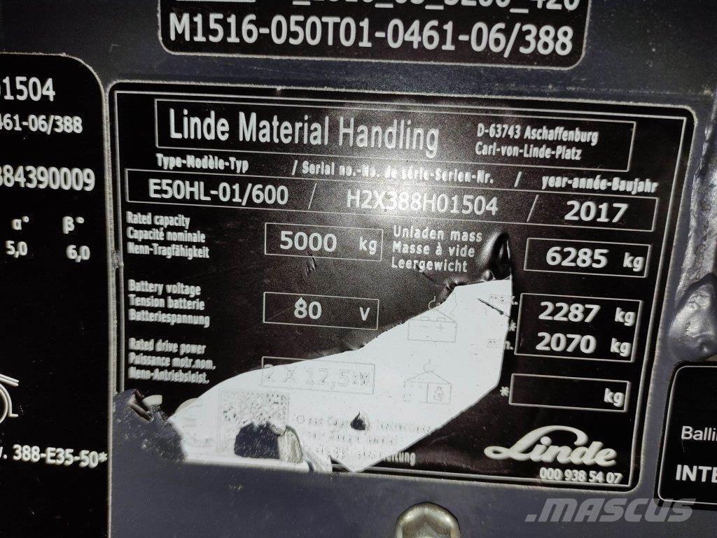 Linde E50HL-01/600-388 Ηλεκτρικά περονοφόρα ανυψωτικά κλαρκ