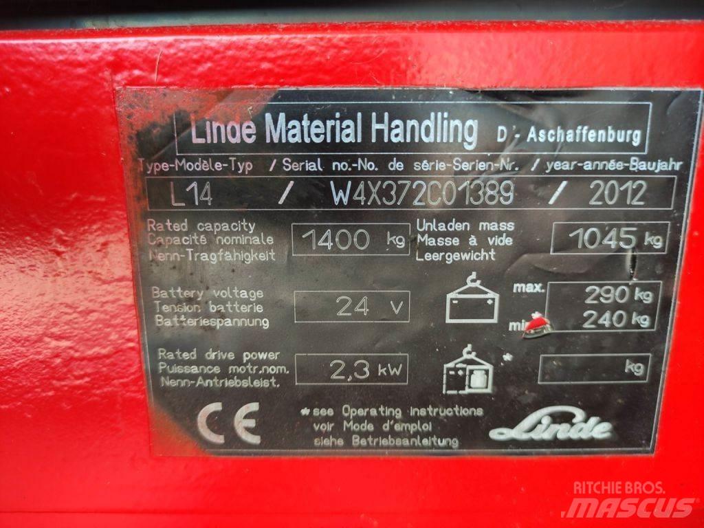 Linde L14-372 Παλετοφόρα πεζού χειριστή με ιστό