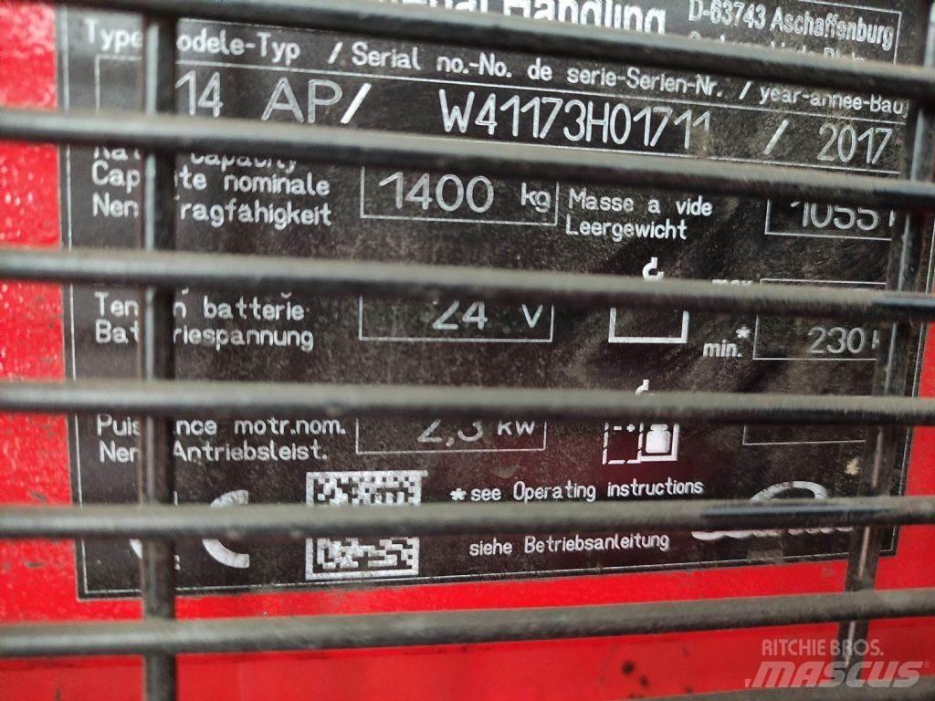 Linde L14APi Παλετοφόρα πεζού χειριστή με ιστό