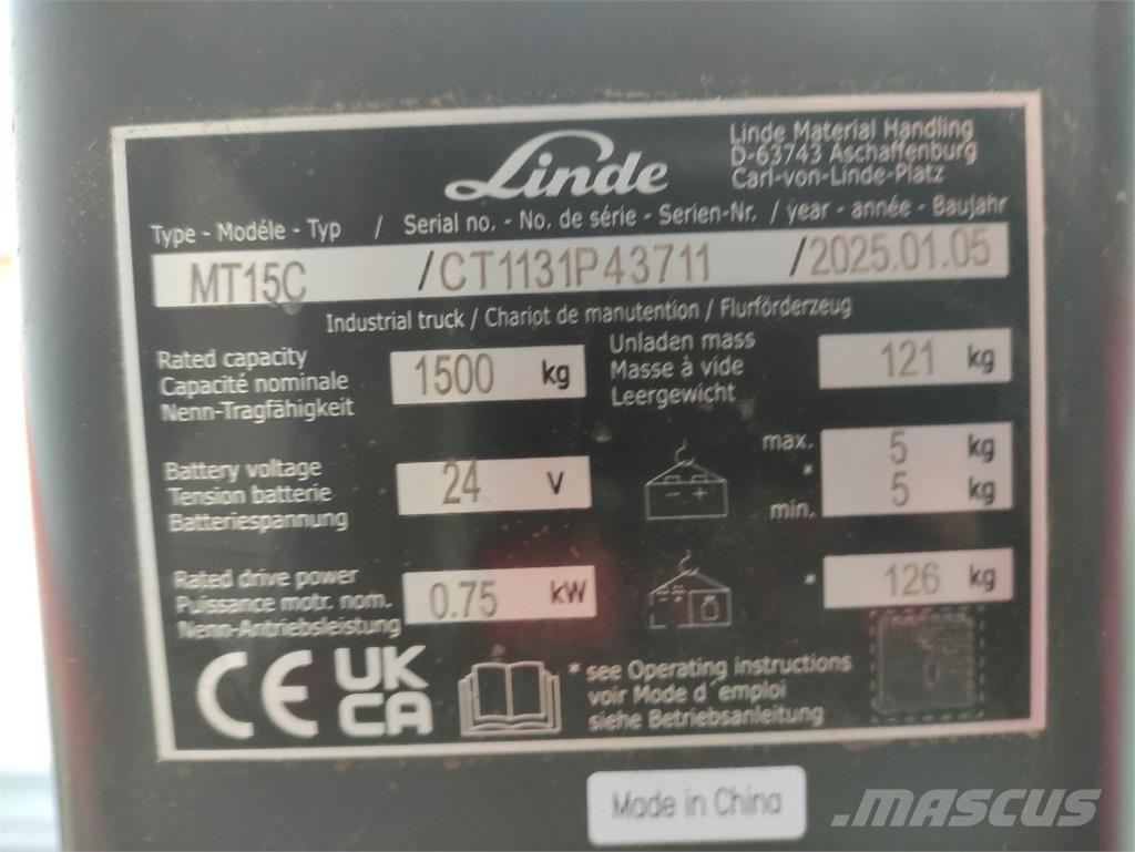 Linde MT15C Χειροκίνητο περονοφόρο ανυψωτικό